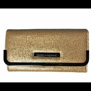 Gold Glitter RFID Clutch